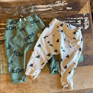 Toddler boys pull on pants